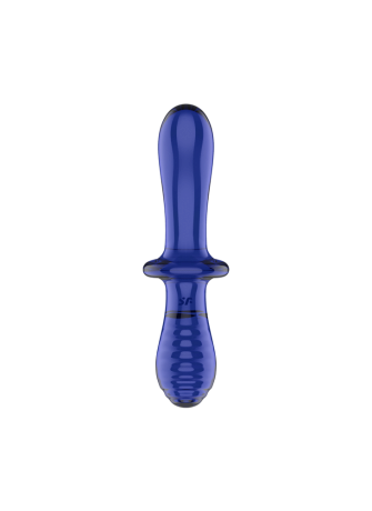 Gode en verre borosilicaté massif bleu Double Crystal Satisfyer - CC597828